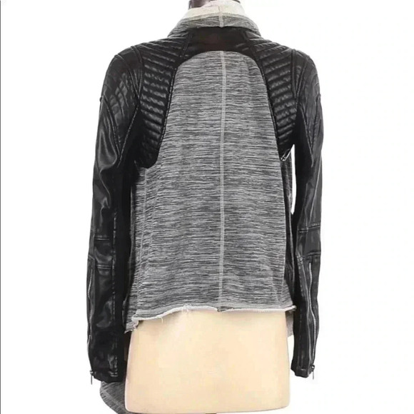 BlankNYC Sz S Open Cardigan Jacket Faux Leather - Picture 2 of 10